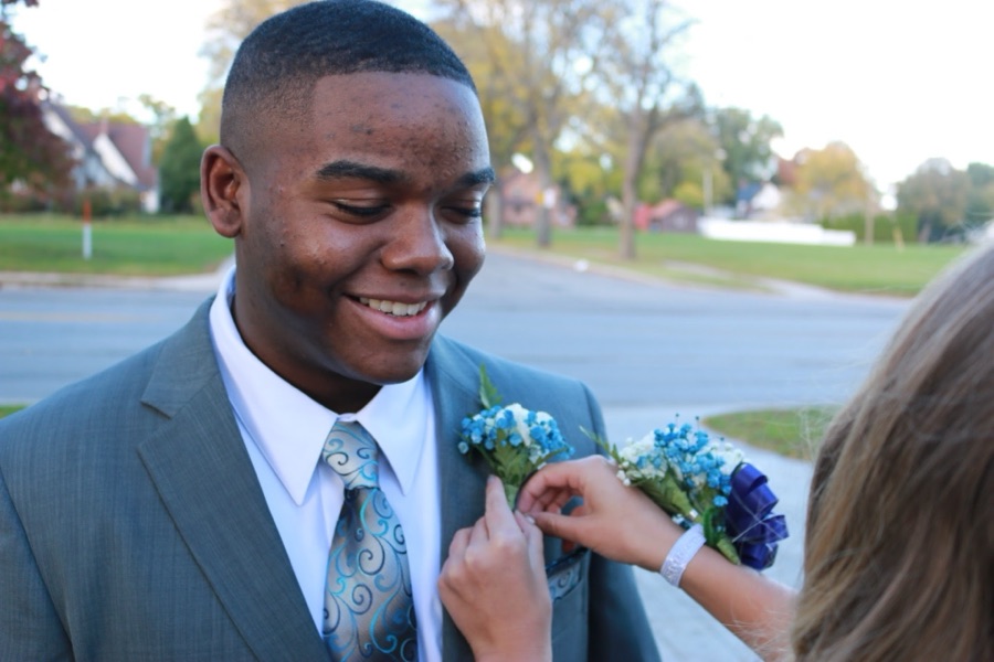 Boutonniere moment before prom, shot on ICON