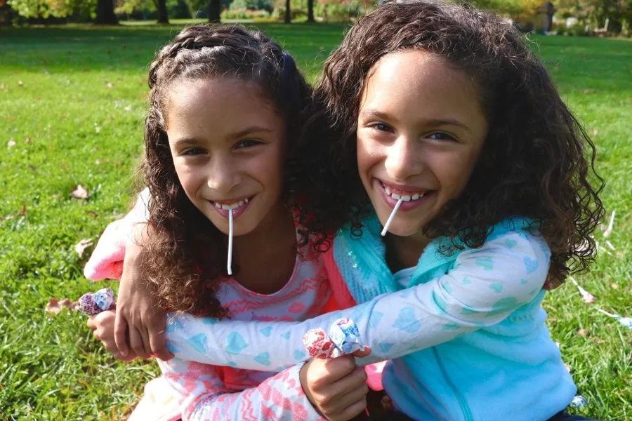 Twin sisters at the park, shot on ICON